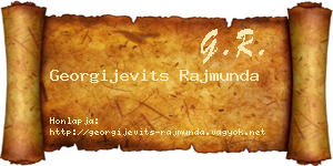 Georgijevits Rajmunda névjegykártya